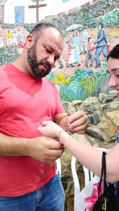 A Casa da Mãe Aparecida ficou pequena na segunda celebração da manhã em Laranjeiras do Sul